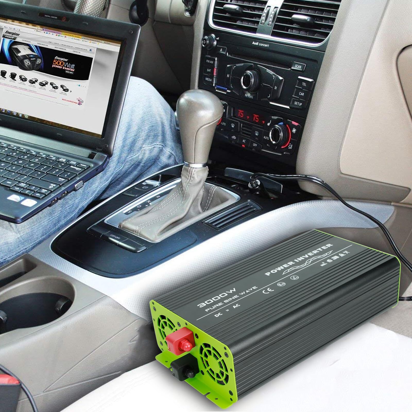 Pure Sine Wave Inverter 3000W 12V DC to 120V AC Converter for RV Camper