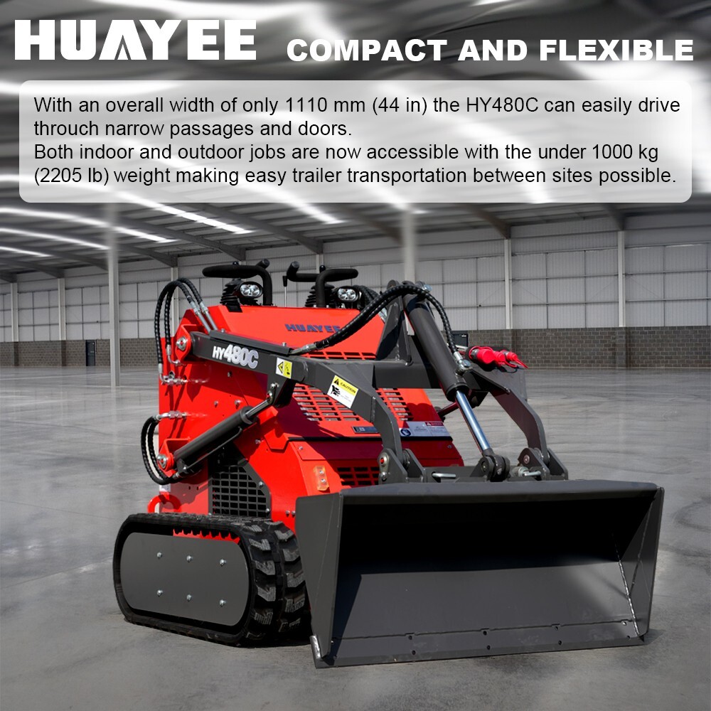 HUAYEE Mini Skid Steer Loader with EPA 23HP Engine, Free Shipping