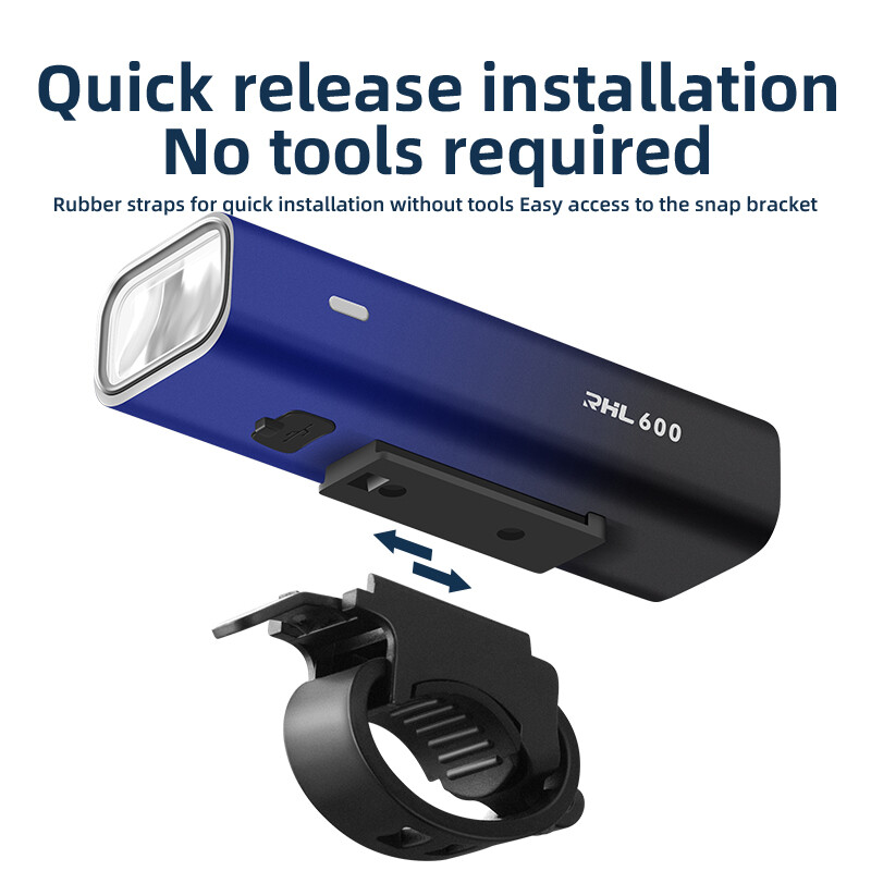 ROCKBROS Cycling Headlight USB Rechargeable MTB Road Bike Front Light Night LED