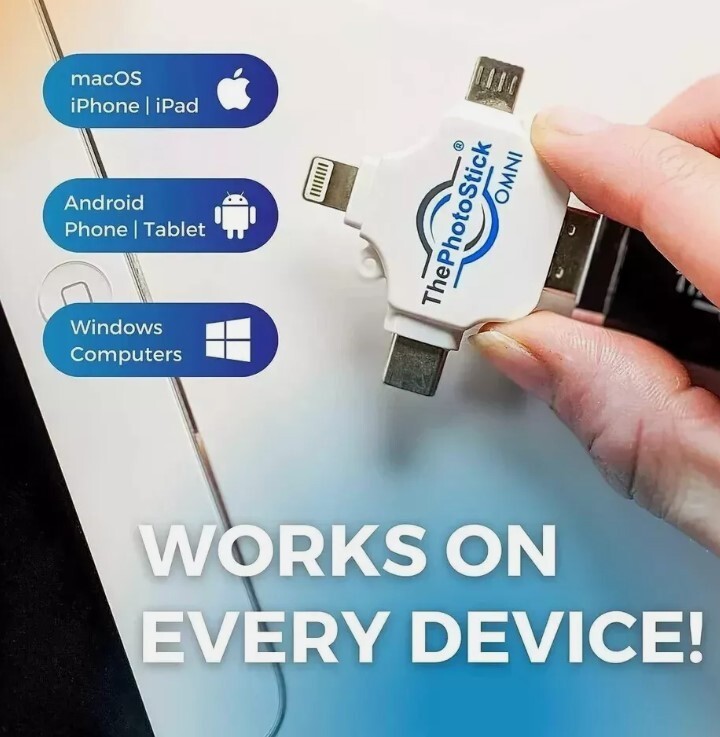 ThePhotoStick Omni 256GB For All Devices, PCs, Laptops, Cell Phones & Tablets