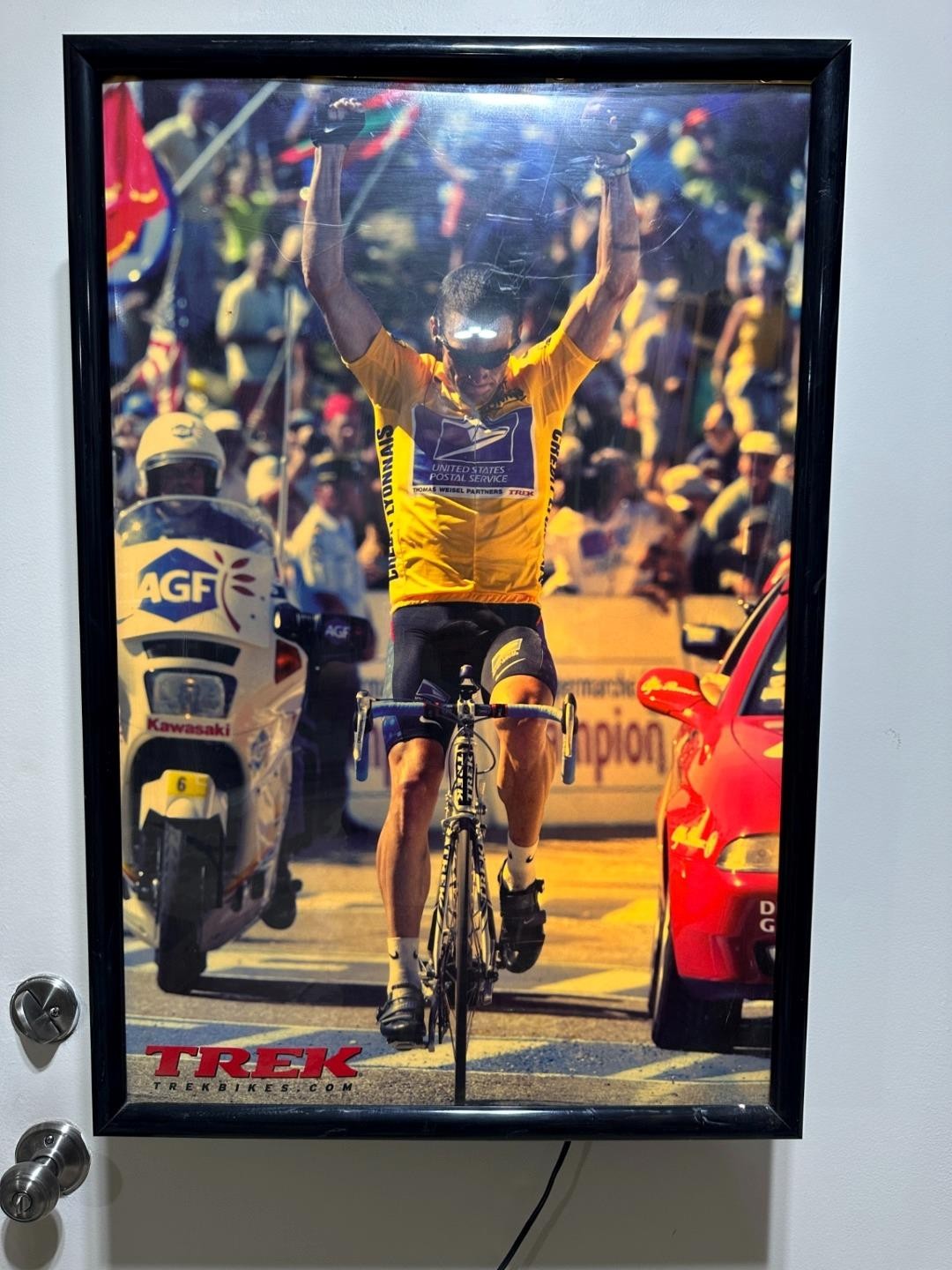 1996 Trek Bicycle Dealer LANCE ARMSTRONG back lit DISPLAY SIGN Tour 'd France