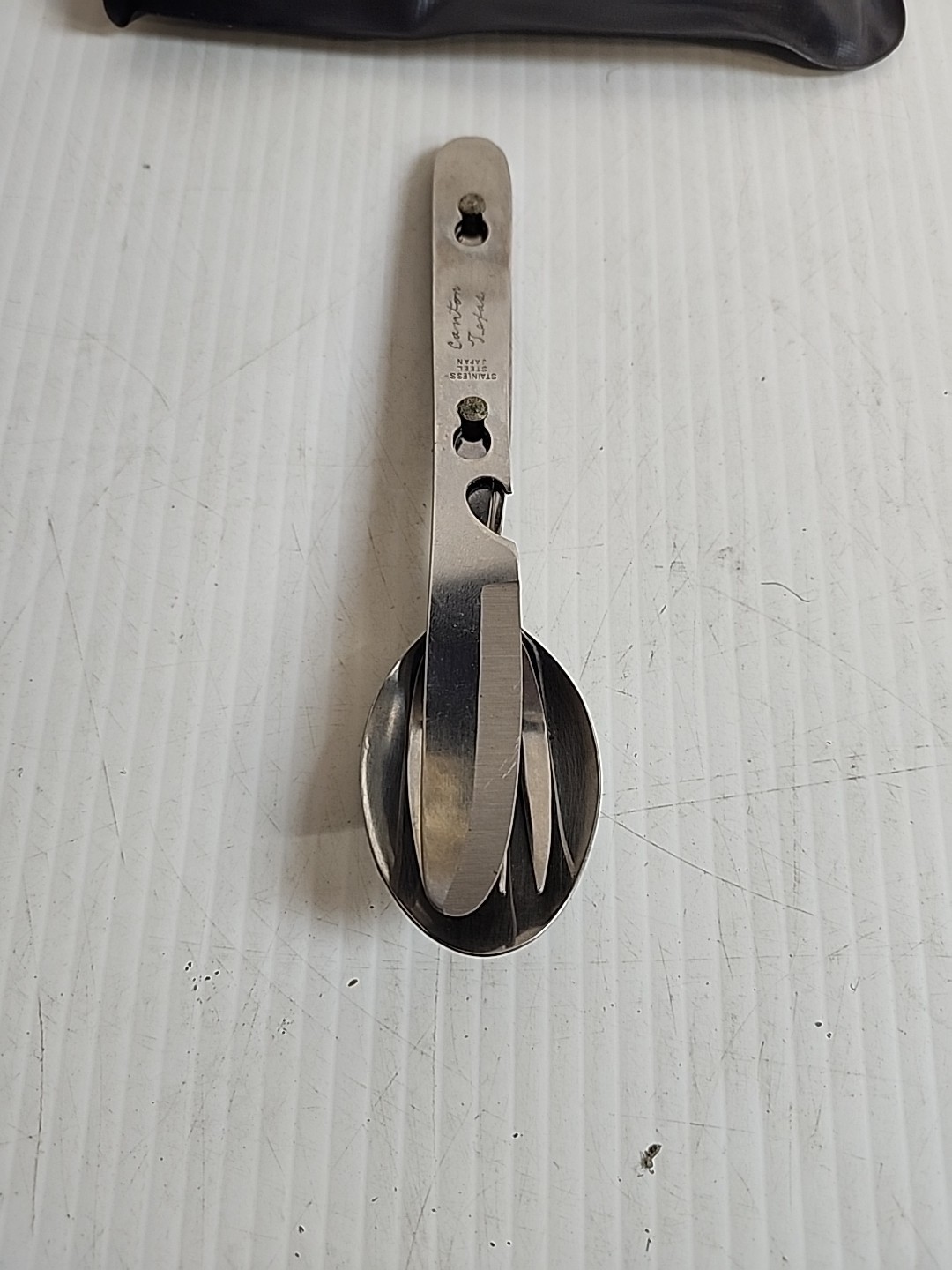 Vintage Camping Eating Utensil Set & Case Knife Fork Spoon Stainless Steel Japan