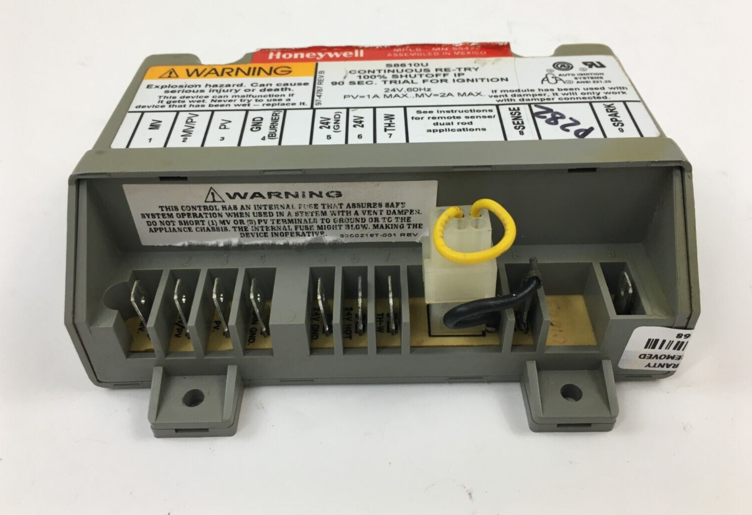 Honeywell S8610U1003 Ignition Control Module S8610U used #P282