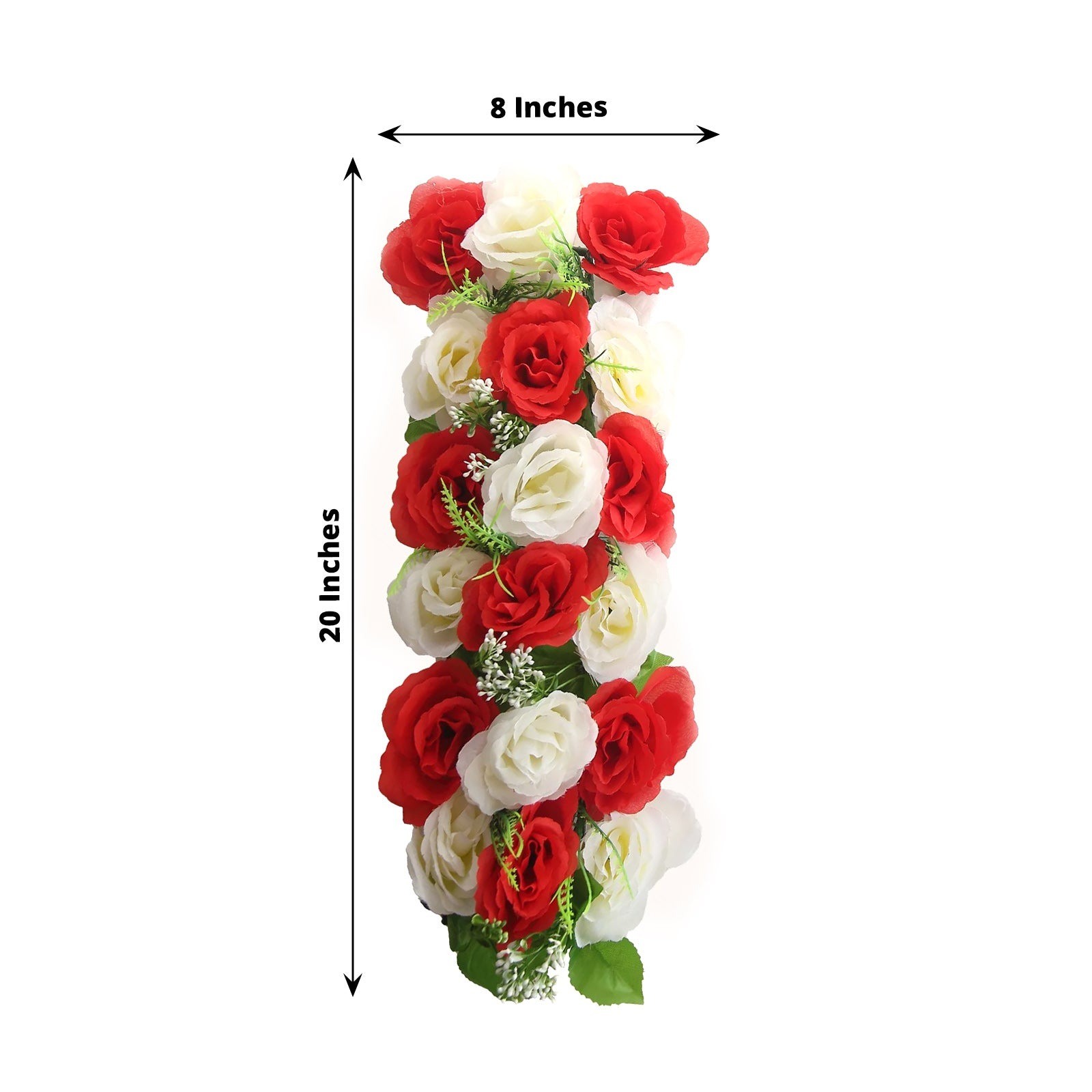 6 RED IVORY Silk Rose Flower Panels Artificial Floral Home Decorations