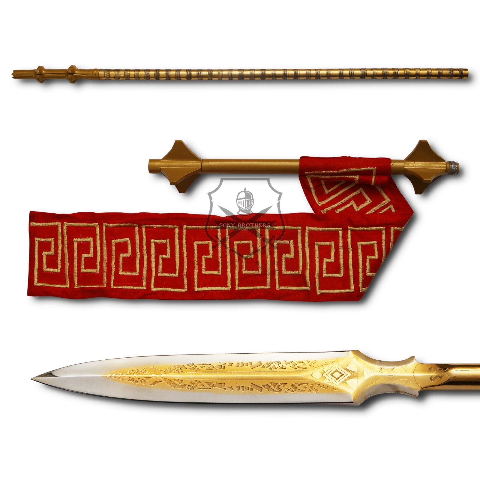 Leviathan God of War Ragnarok Draupnir Spear 21 Carat Gold Plated