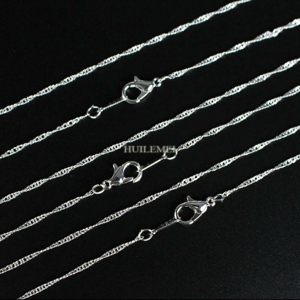 10pcs/lot 2mm 925 Silver Plated Water Wave Chain Necklaces 16" 18" 20" 24"