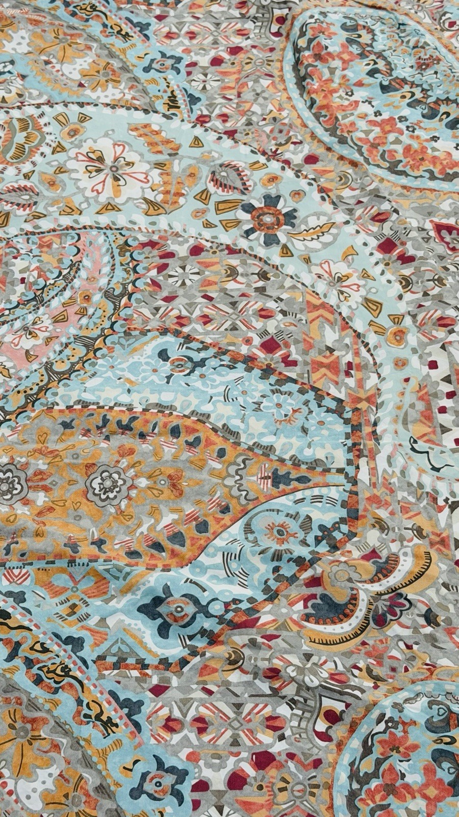 Rare Pottery Barn "Paloma Paisley" 100% Organic Cotton King Duvet Cover