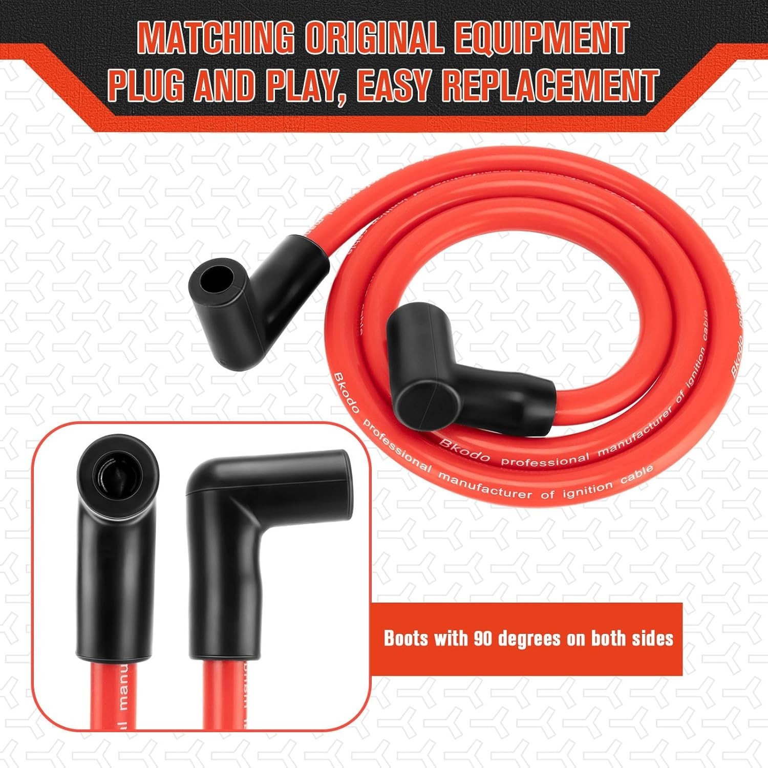 10.5mm High Performance Spark Plug Wire Set Fit for HEI BBC SBC 350... Fast Ship