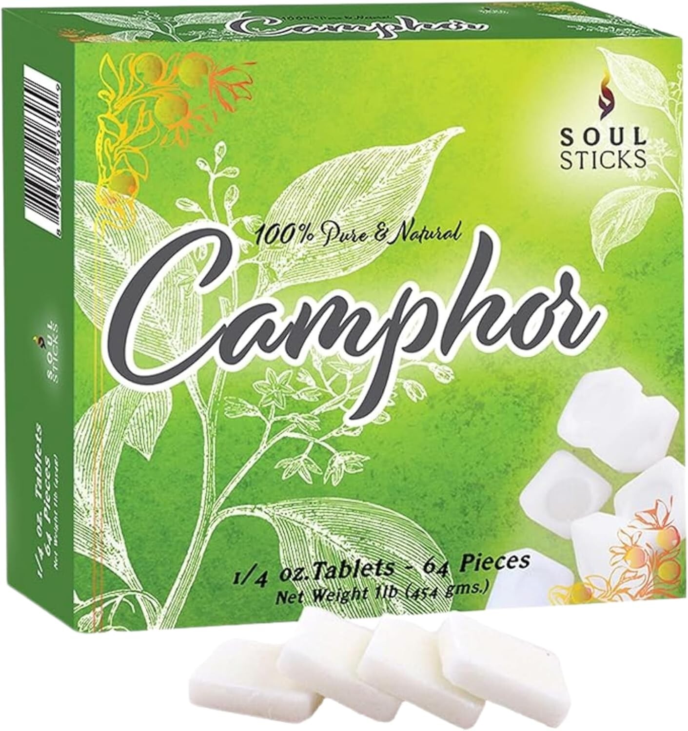 Natural Camphor Blocks | Pure Camphor Tablets | Aromatherapy & Puja | Soul Stick