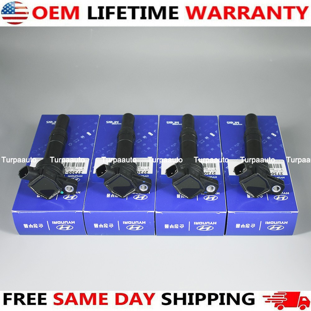 4x Genuine Hyundai 27300-2E000 Ignition Coil For 2001-17 Elantra Kia Soul UF651