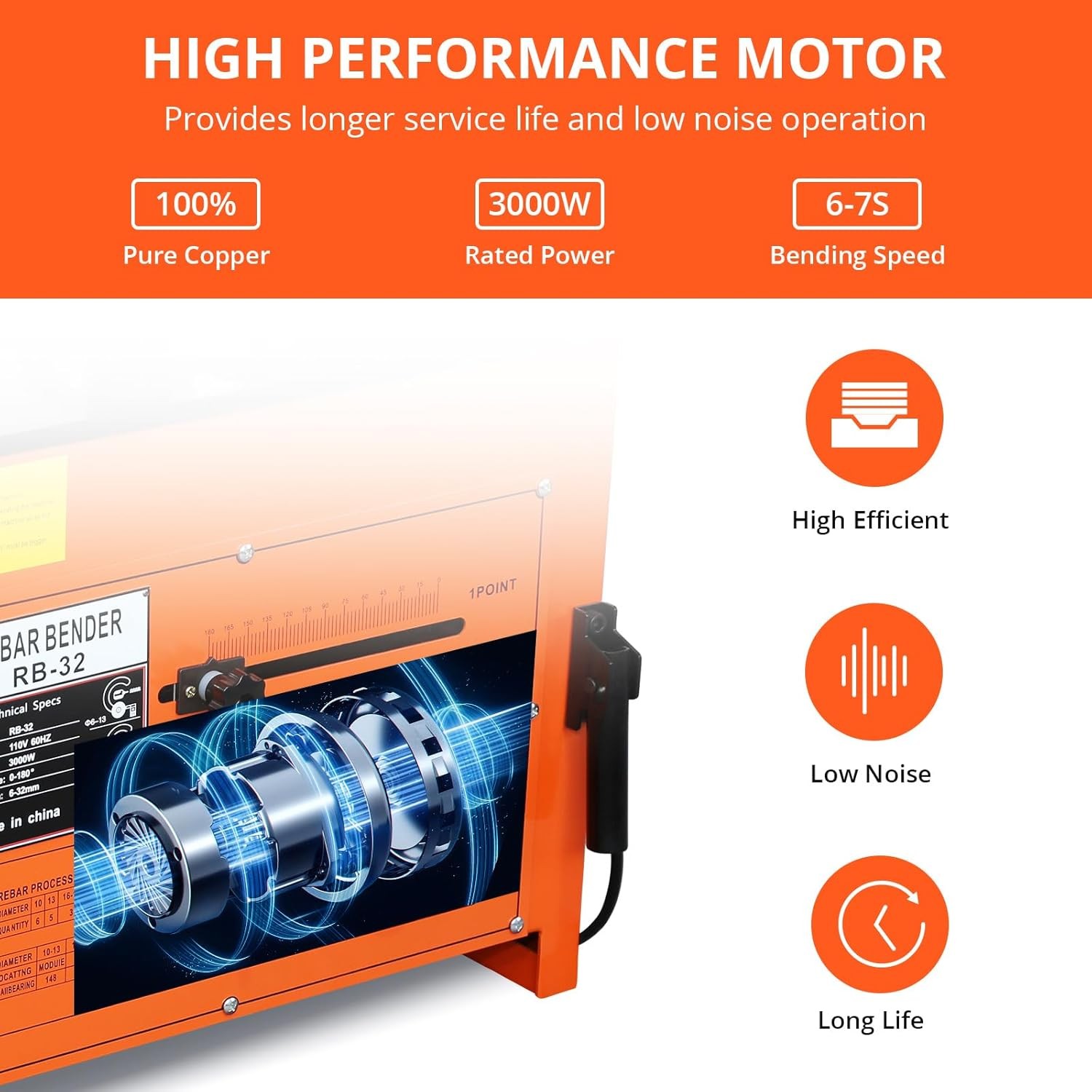 1-1/4" 32mm Construction #10 Rebar Bending Bender Machine W/ 2 Foot Pedals