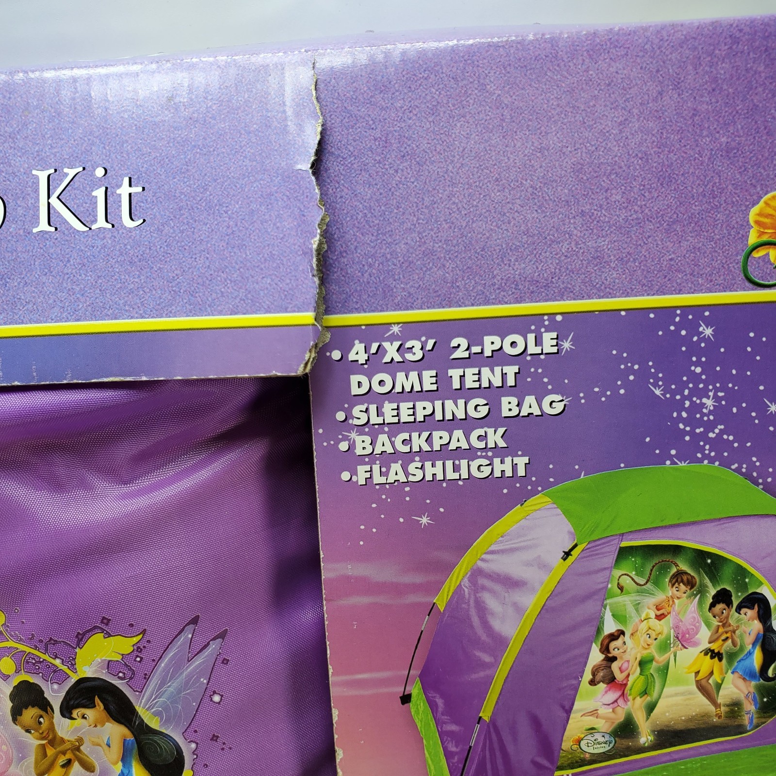 Disney Princess Tinkerbell Camp Kit Backpack Tent Flashlight Sleeping Bag Kids