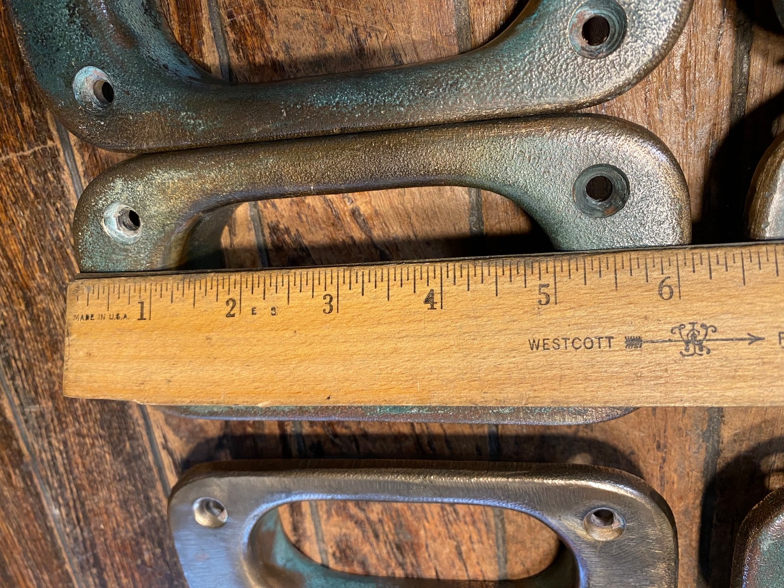 4 SETS OF VINTAGE CAST POLISHED BRONZE HAWSE HOLES 6" X 3" NICE PATINA