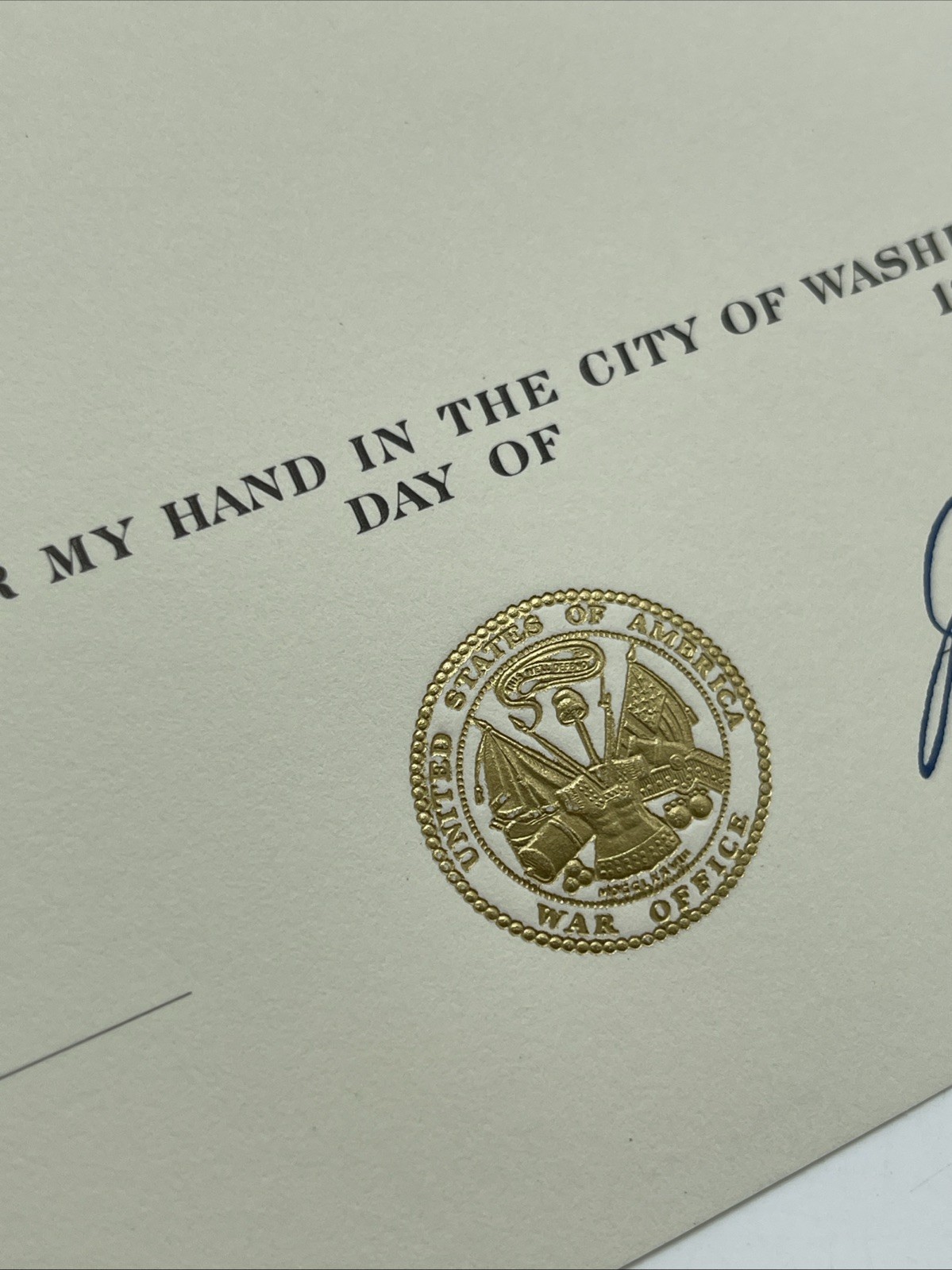 U.S. Military Department Of The Army Blank Achievement Medal Certificate 1981