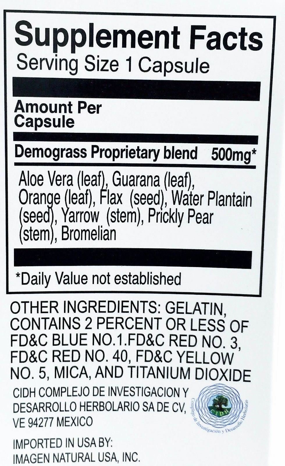 90 DAY Demograss Classic 100% Natural Supplement Demograss Clasico para 3 MESES