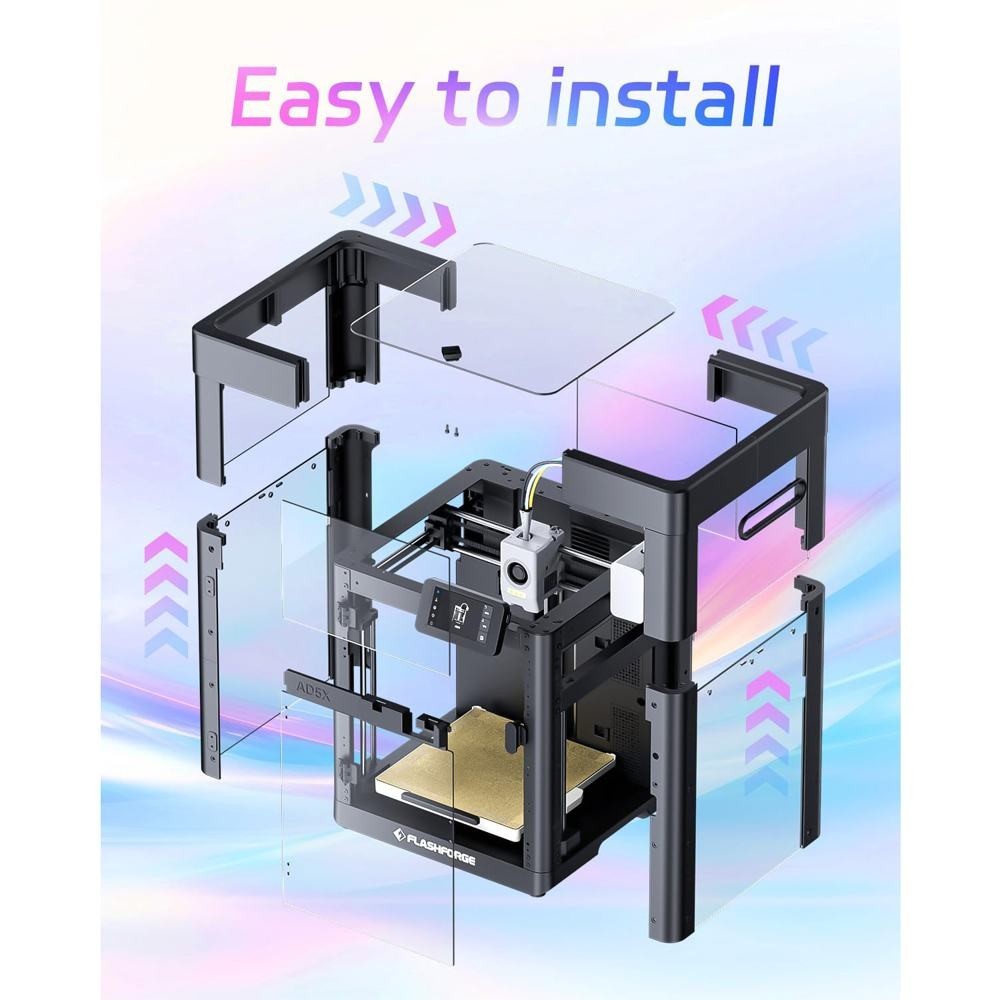 FLASHFORGE AD5X 3D Printer Enclosure Kit DIY Color Style Noise Odor Reduction US