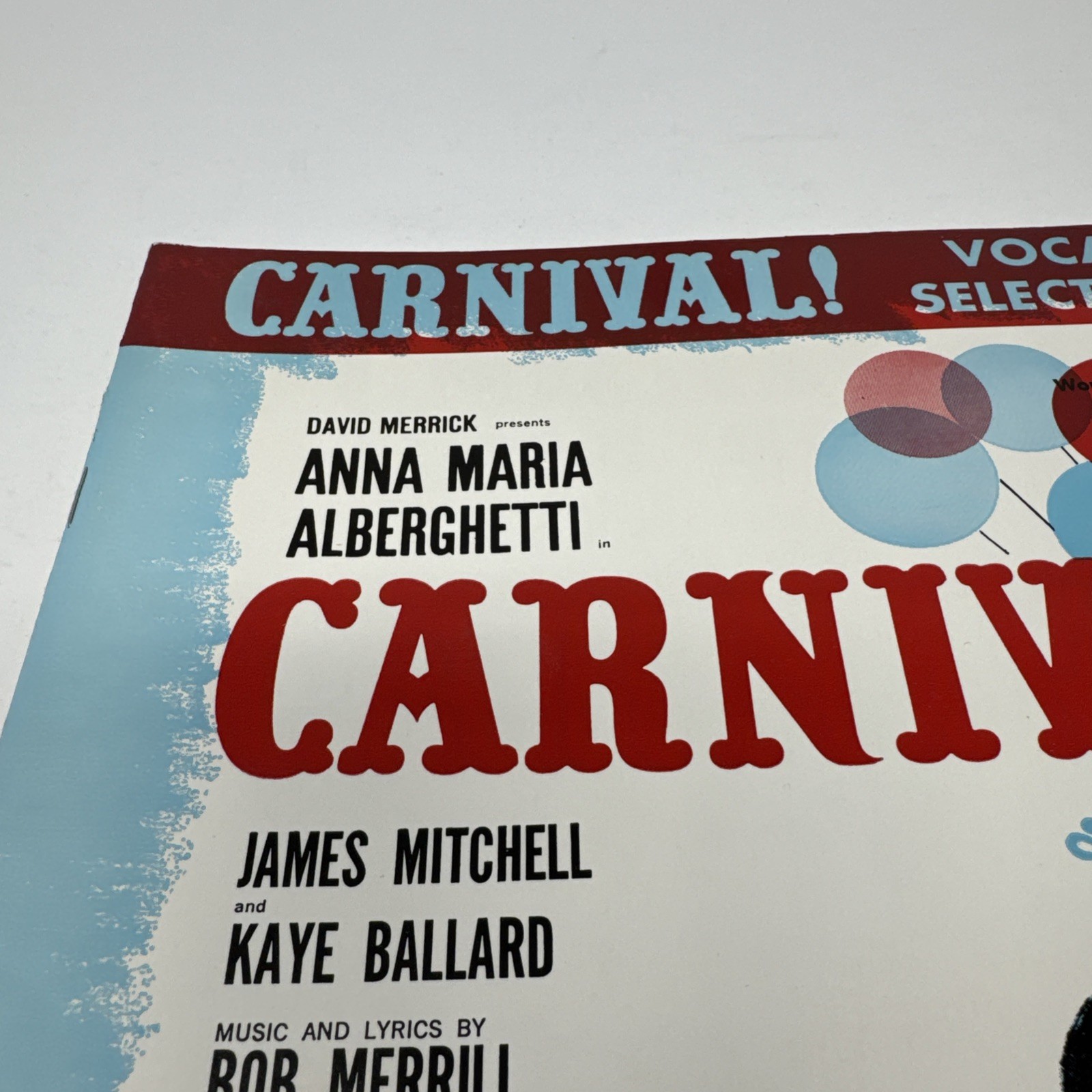 CARNIVAL Vocal Selection Bob Merrill Sheet Music Songbook Broadway Vintage 1961