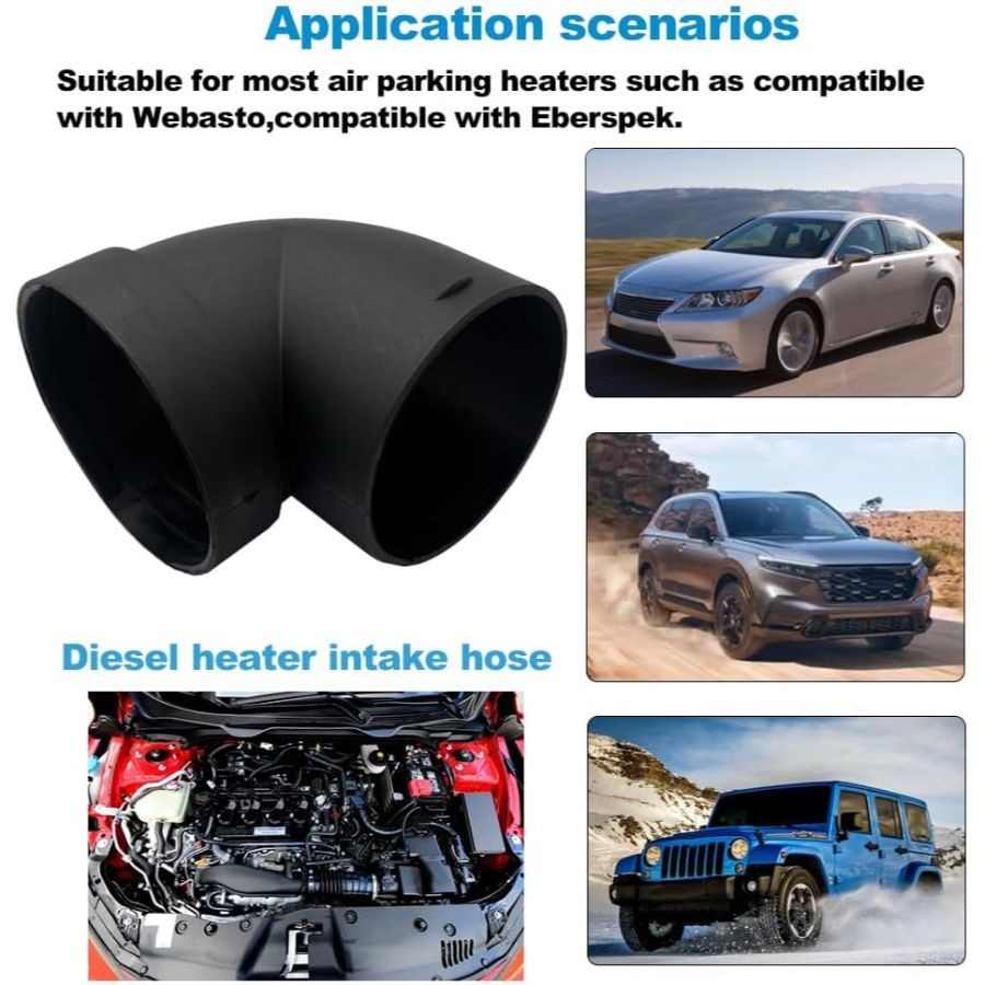 Air Heater Duct Connector, 75mm/3inch L-Shape Elbow Ducting Pipe Outlet 1PCS