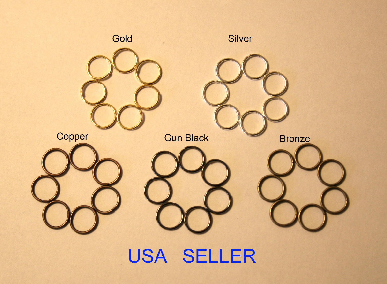 4mm,5mm,6mm,7mm,8mm,9mm,10mm Jump Rings Open Connectors 5 Colors & mixed