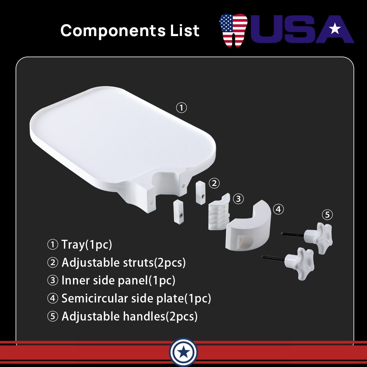 Medical TPC Pole Post Mount Utility Access Shelf Tray Table For Dental Chair