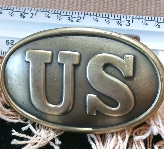 Reproduction Civil War/ Union Army "US" Oval Metal Belt Buckle