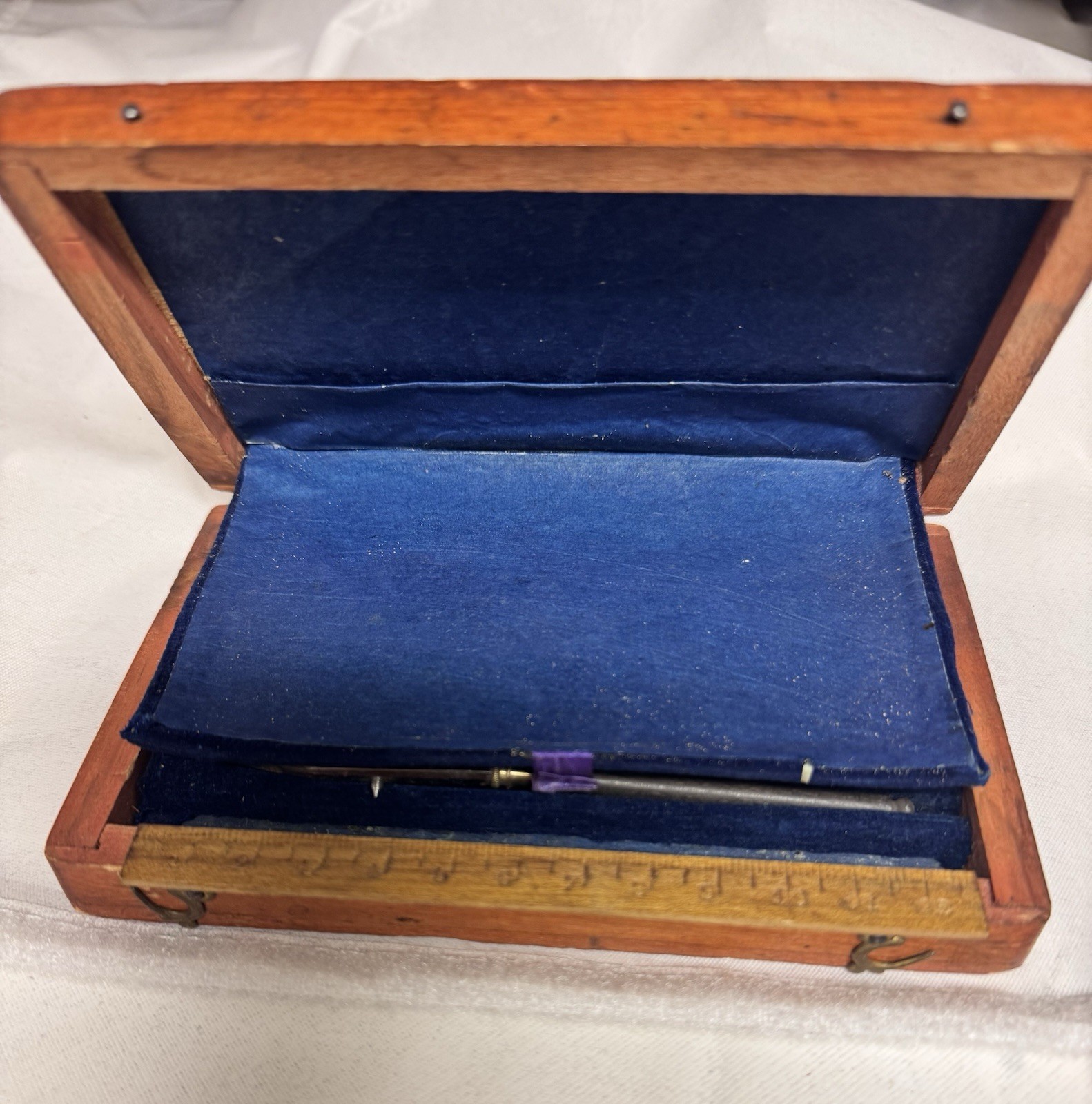 Antique late 1800s Drafting Set in Refinished Wooden Box.