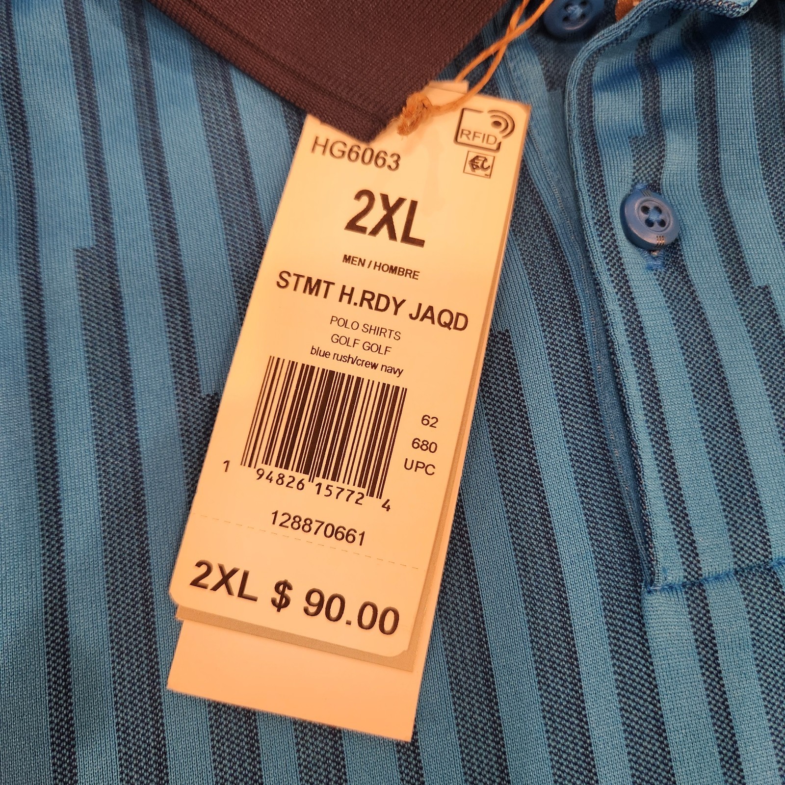 Adidas Laurel Oak G.C. HEAT.RDY Jacquard Golf Polo Shirt 2XL