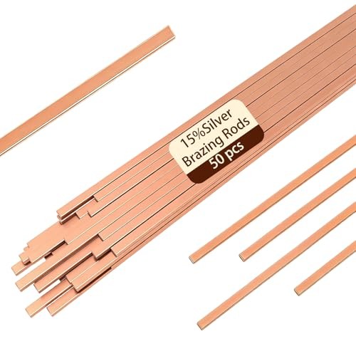 50 Sticks Brazing Rods BCuP-5 15% Silver Solder Phos Copper Flat Welding Rods