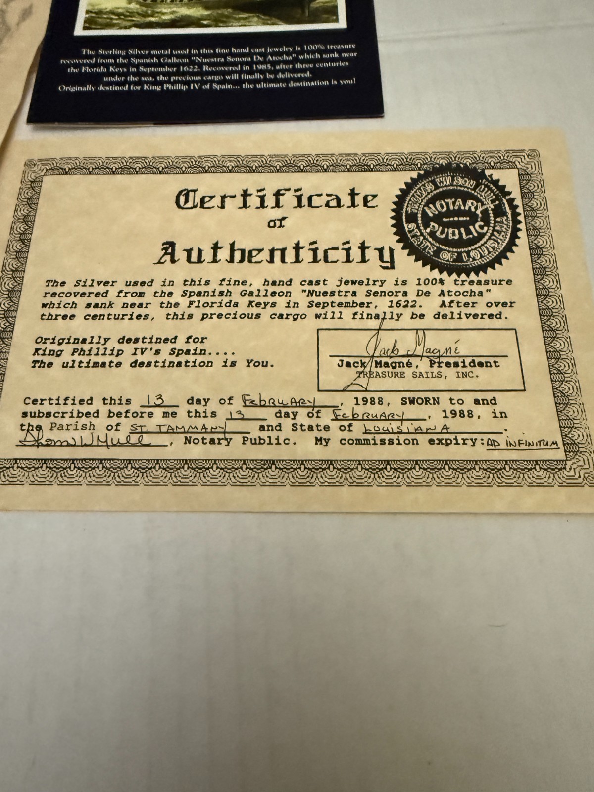 1622 Shipwreck of the Nuestra Senora De Atocha Solid Sterling Silver Pendant