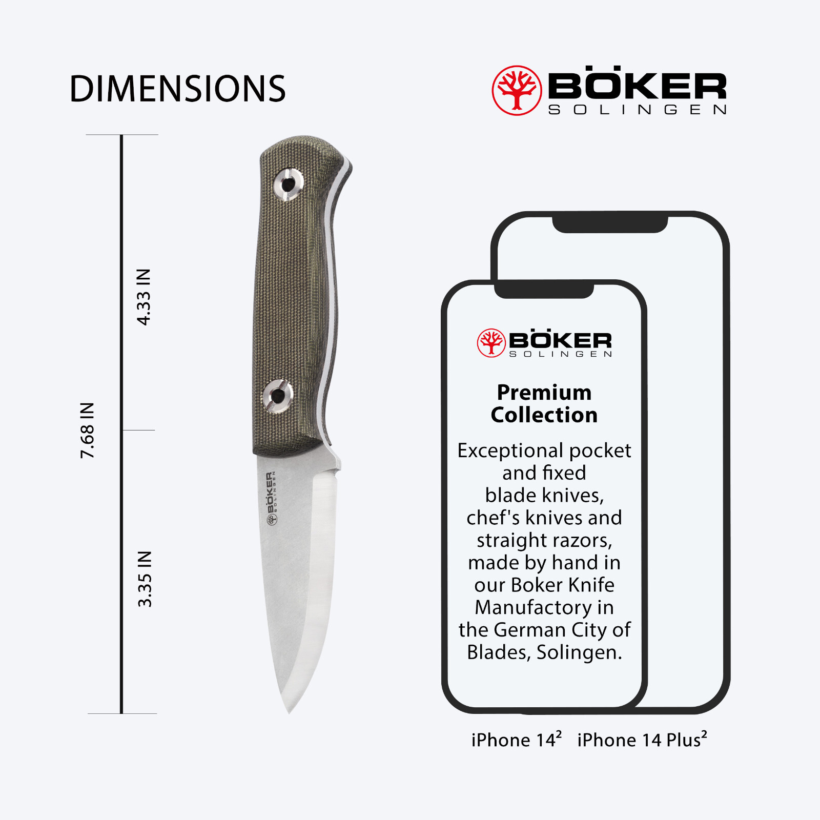 Boker Vigtig vs. Wild Fixed Knife 3.35" MagnaCut Blade Micarta Handle ✔️ 121509