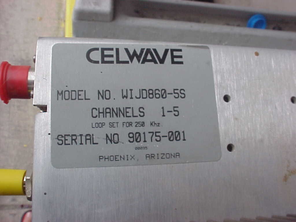 Celwave 5 Channel Repeater Combiner 800 Megahertz TX Combiner 851-869 MHz