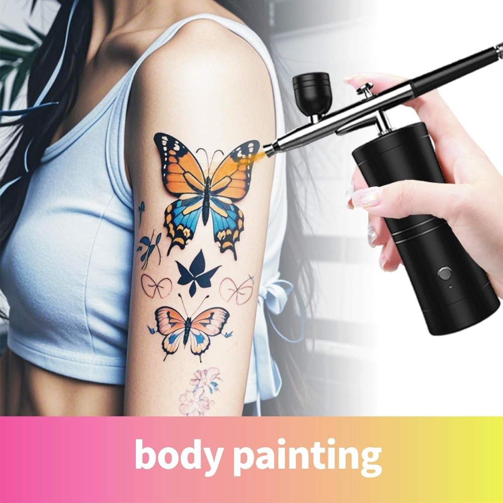 Portable Air Compressor Kit Airbrush Paint Spray Gun Nail Art Tattoo Airbrush US