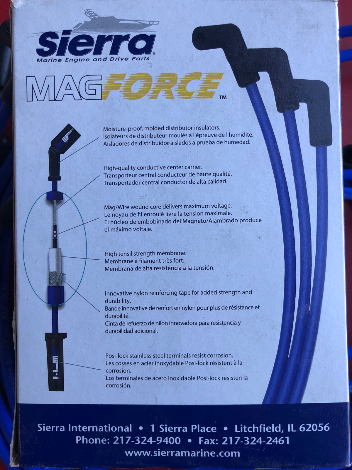 SIERRA 18-8832-1 SPARK PLUG WIRE SET FOR MERCRUISER 350 454 502 BOAT MARINE