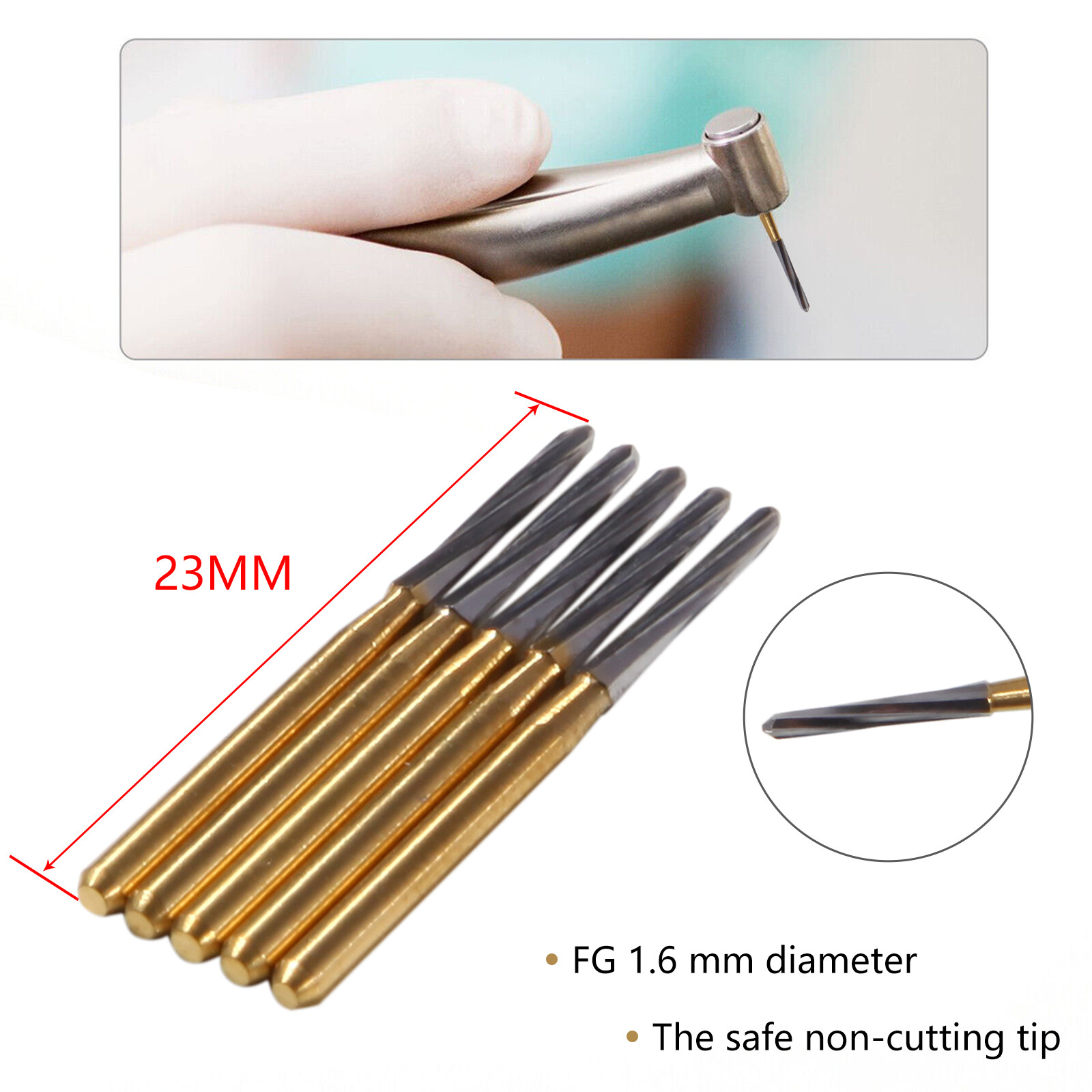 Dental Endodontic ENDO-Z Tungsten Carbide Burs FG Round Bur High Speed 23mm USA