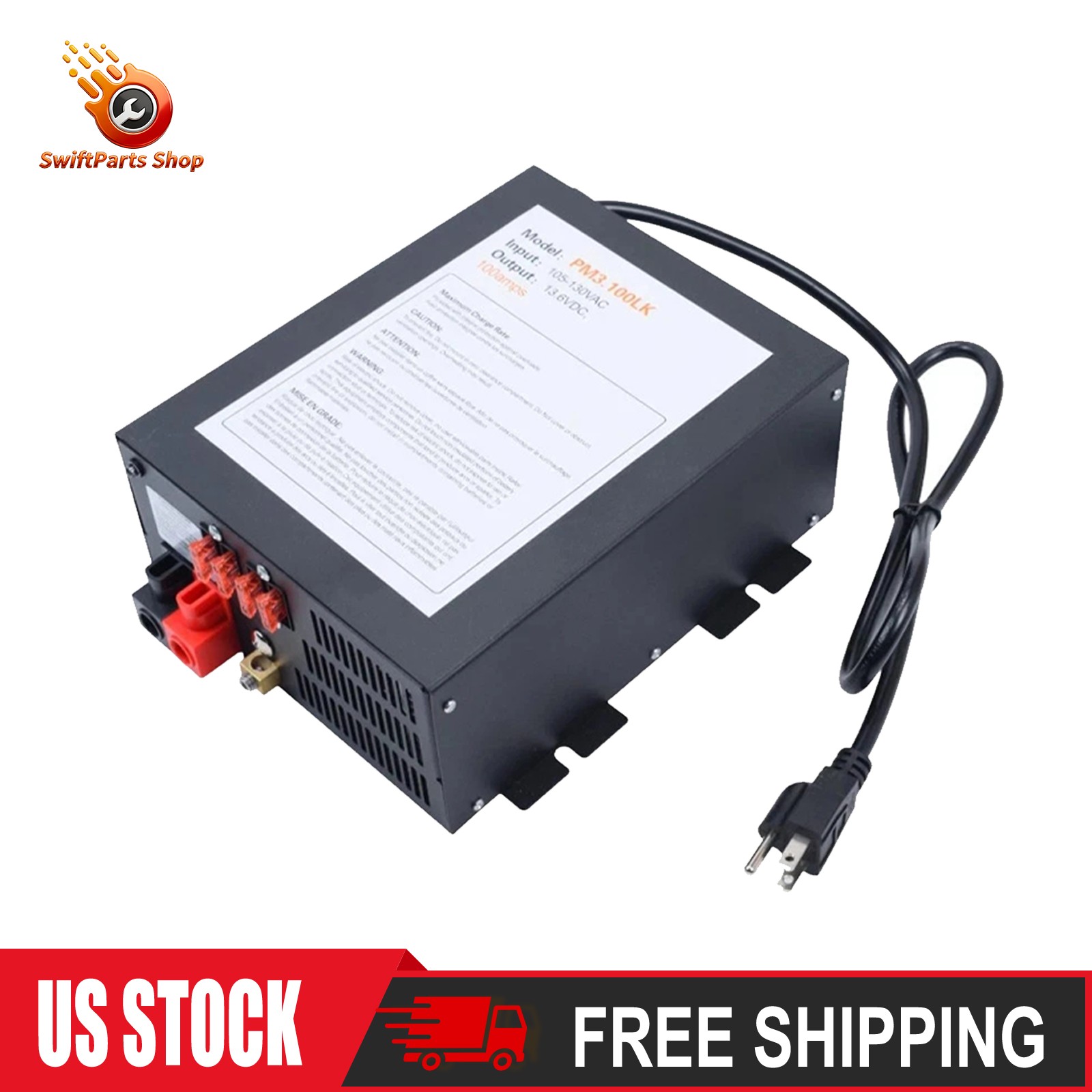 NEW RV Power Converter PM3‑100LK, 110V AC to 12V DC, 100A Charger