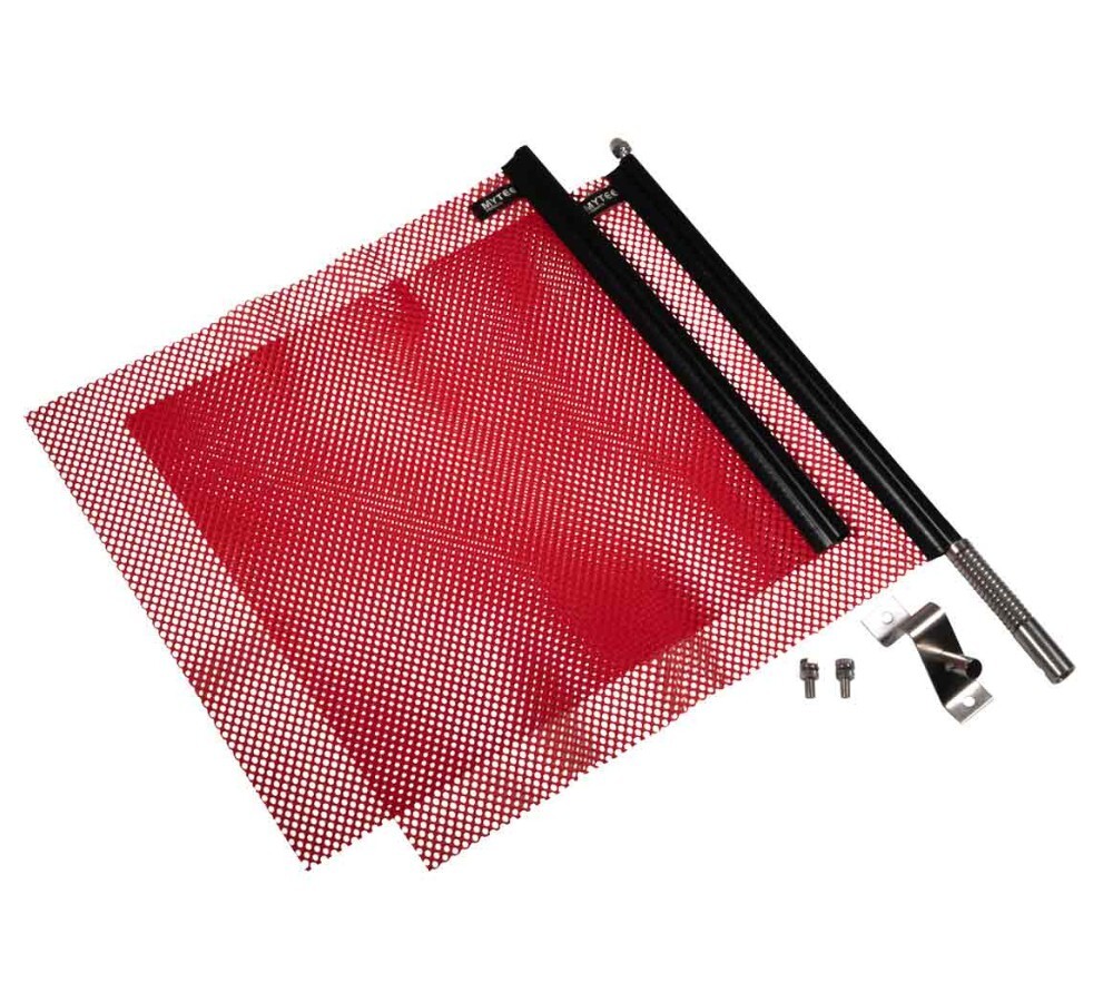 (4) EZ Mount Warning Flag Red 18" x 18" Spring Loaded Quick n Easy Disconnect