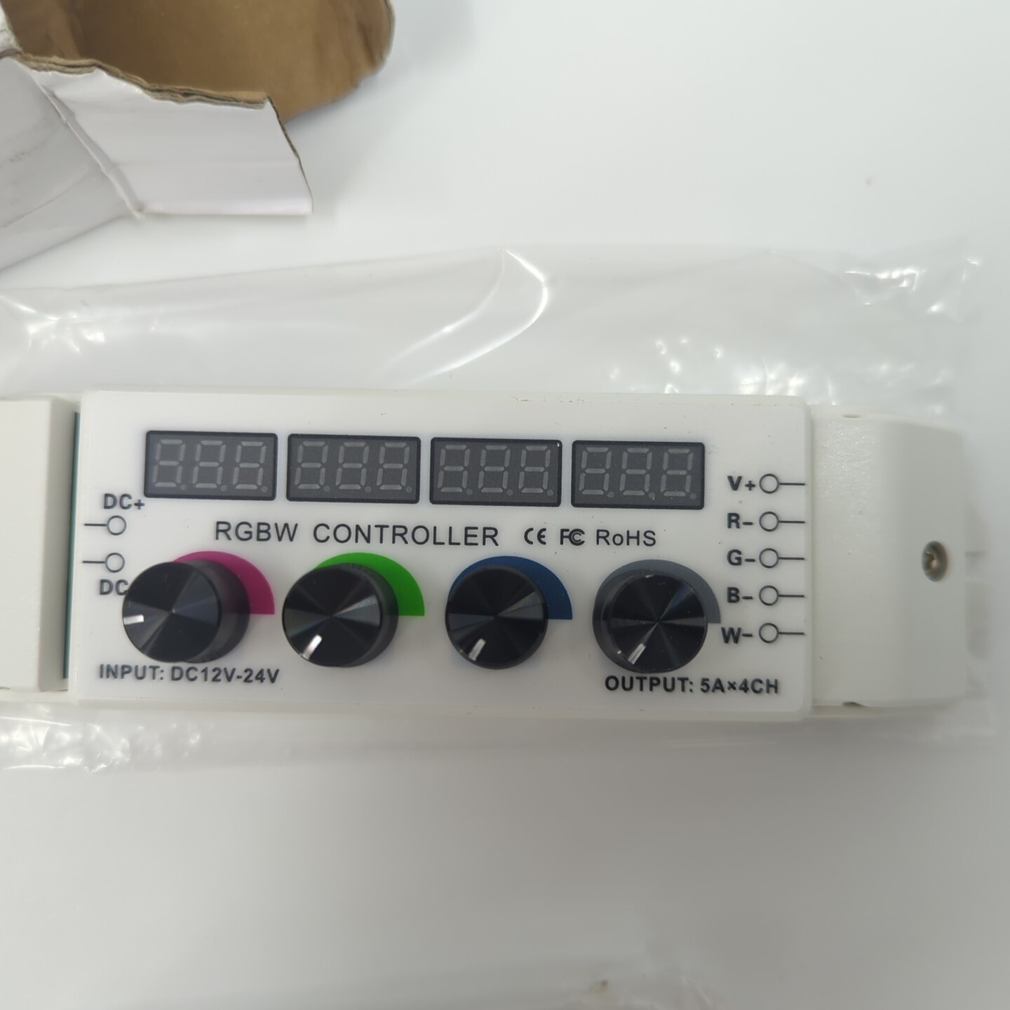 LED Light RGB RGBW Controller 4x Rotary Knobs with RF Remote 4 channel
