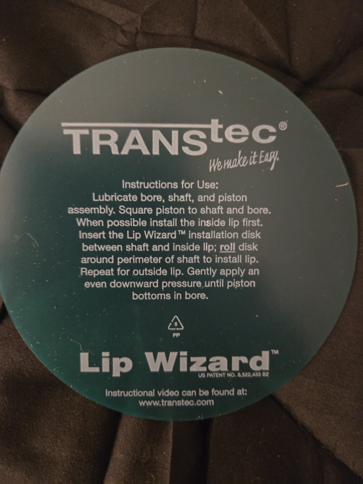 Trans Tec Lip Wizard for All Transmissions That Use Pistons and Rings New.