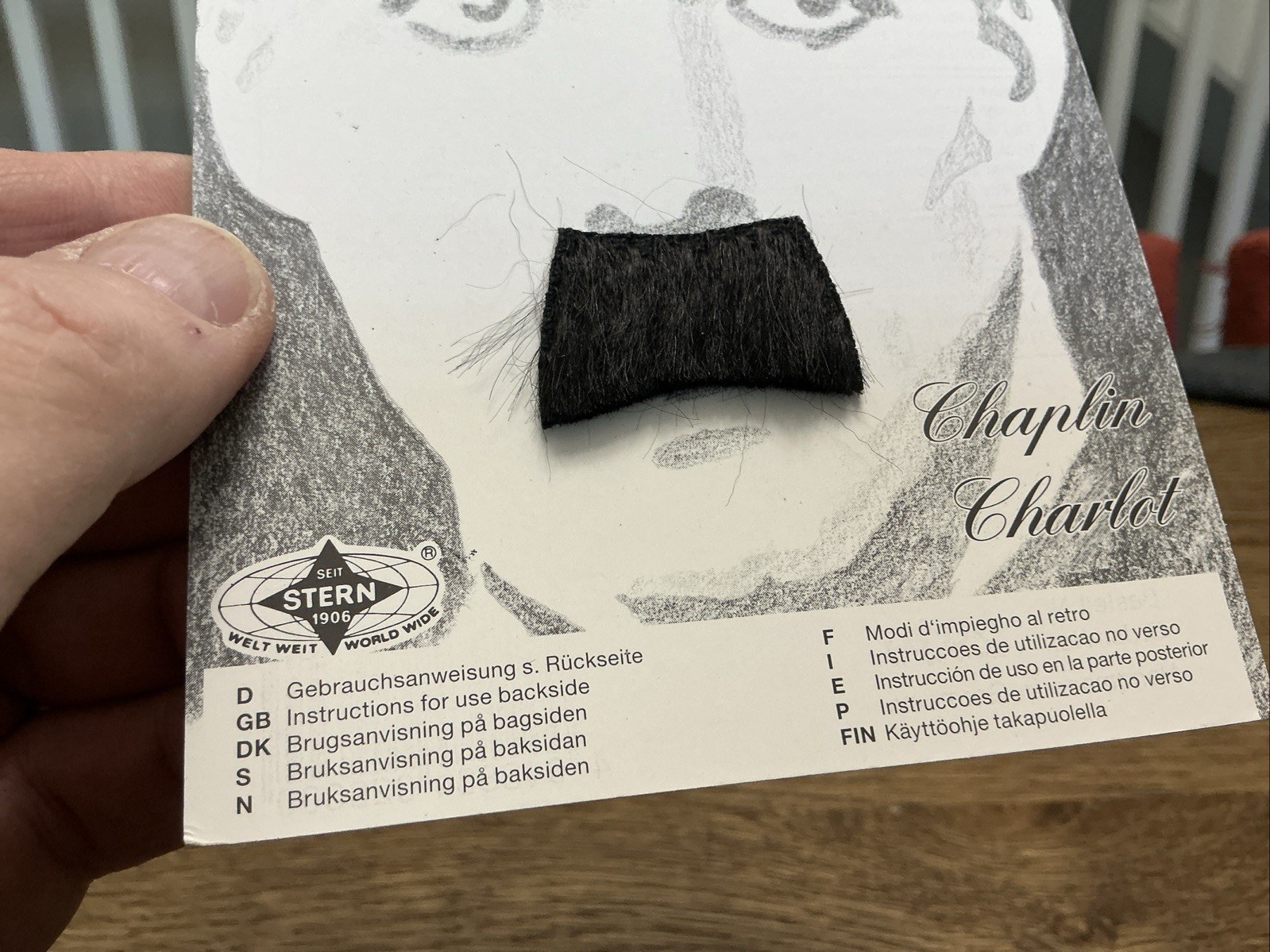 Charlie Chaplin Charlot Mustache Vintage Stern Costume-Handmade In Germany