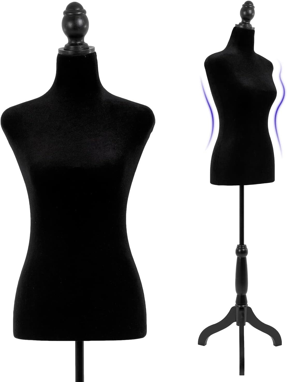Female Mannequin, 50-63 Inch Height Adjustable Dress Form,Torso Manikin w/ Stand