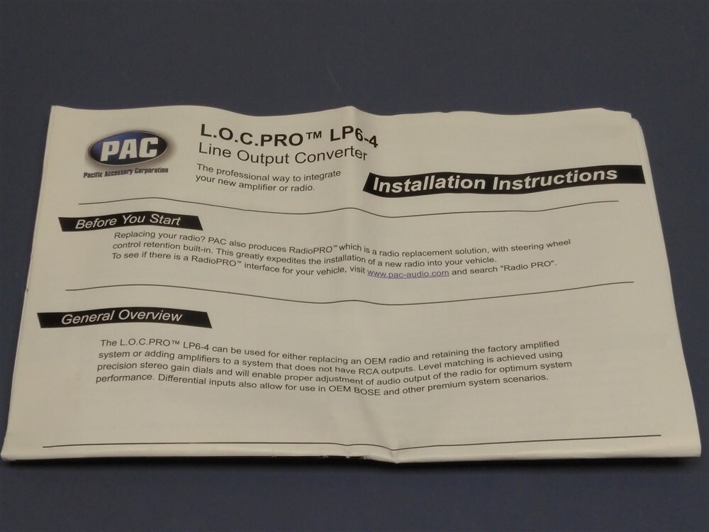 PAC - LocPRO 4-Channel Line Output Converter LP6-4 - Black/Blue