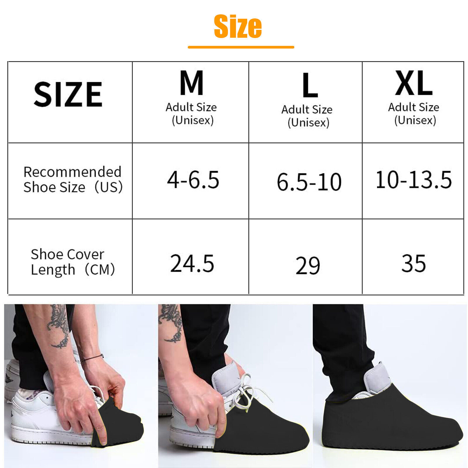 Anti-slip Silicone Rain Shoe Covers Reusable Waterproof Shoes Cover Protector