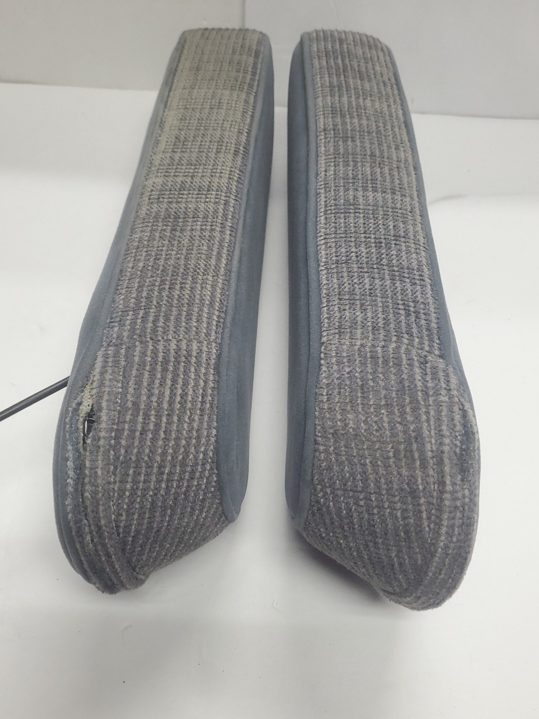 87-91 Ford F150 250 Bronco Bucket Seat Captain Chair Arm Rest Set Blue Cloth OEM