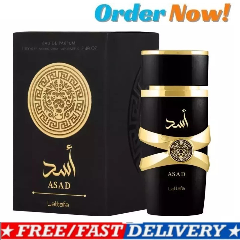 Lattafa Perfumes Asad for Unisex Eau de Parfum Spray, 3.4 Ounce 100ML New in Box