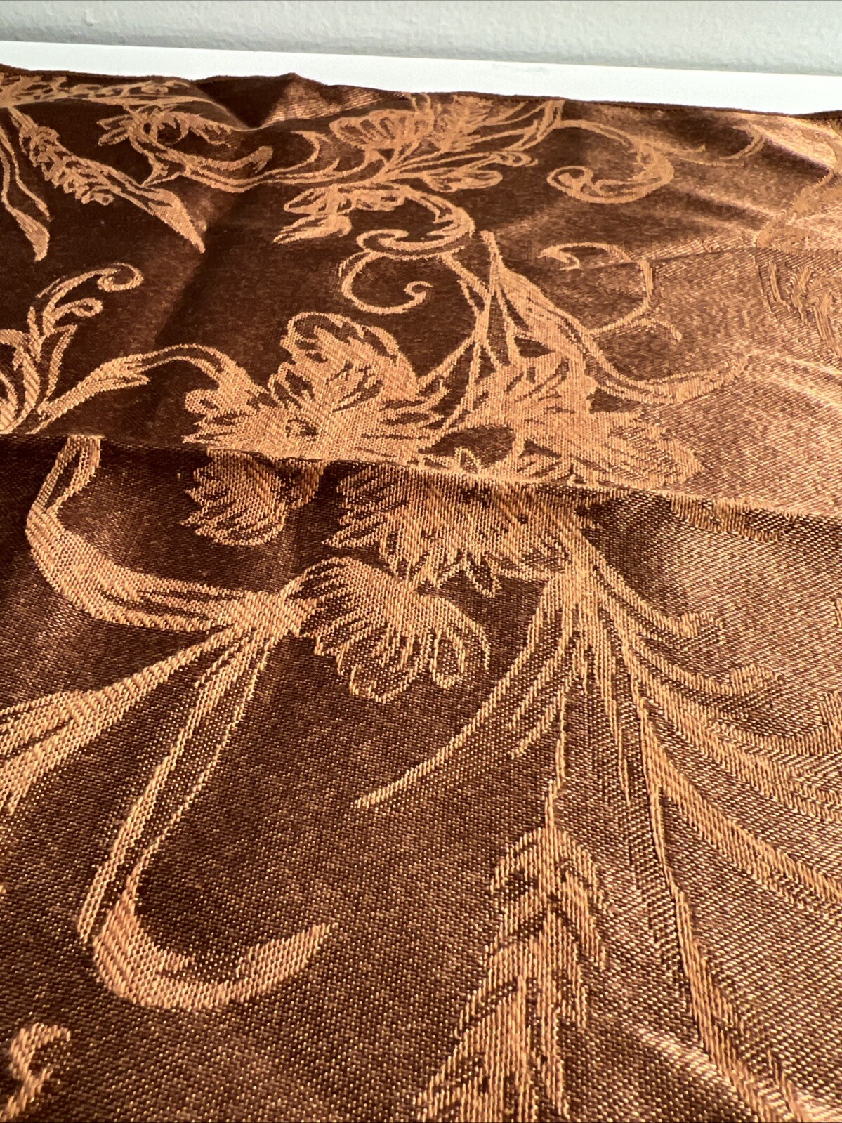 Vintage Set 8 Paisley Leaf Napkin Fall Gold Brown Cranberry or Gingerbread