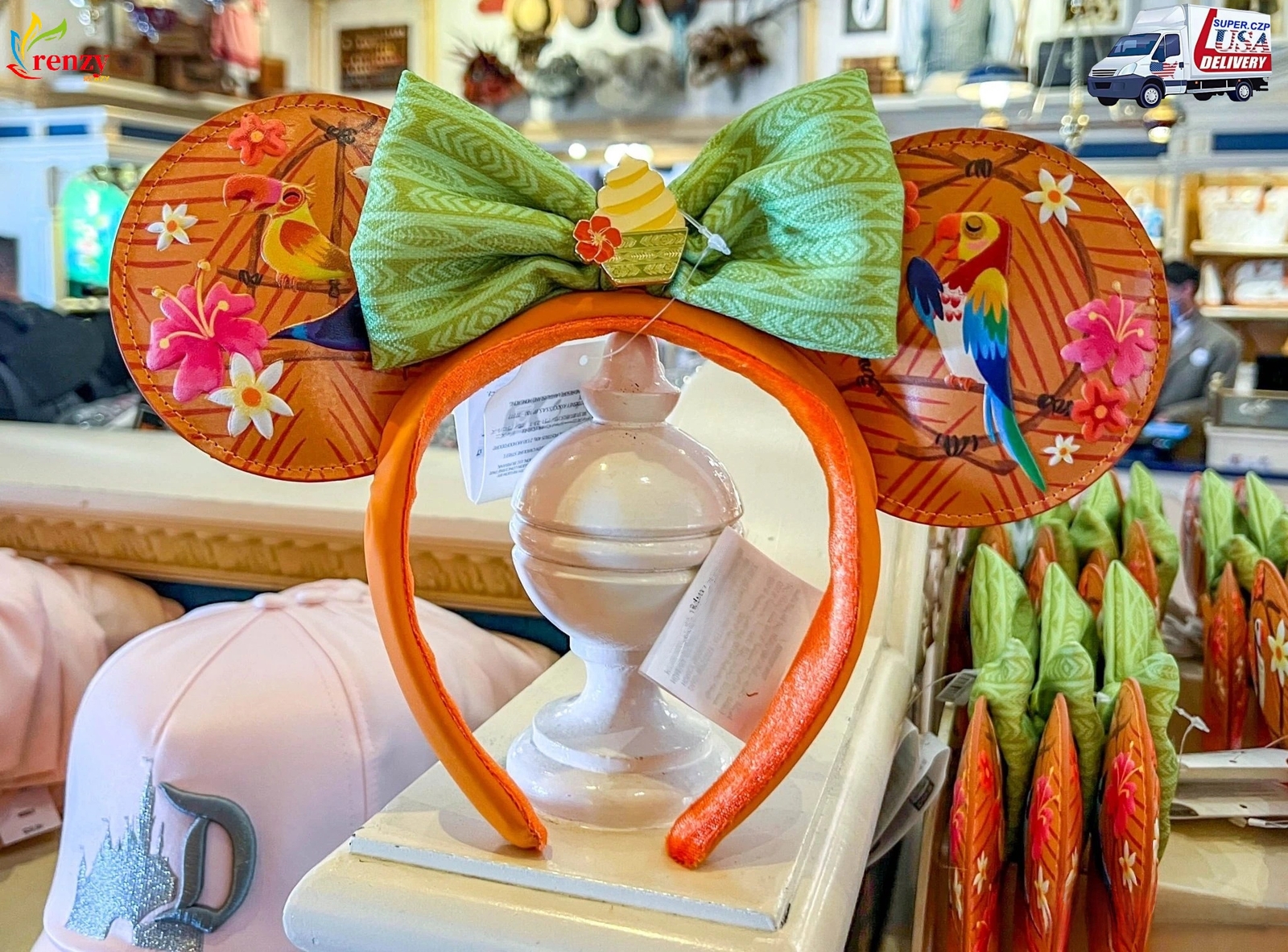 US Disney Parks WDW Enchanted Tiki Room Birds Dole Whip Minnie Ears Headband 🎉