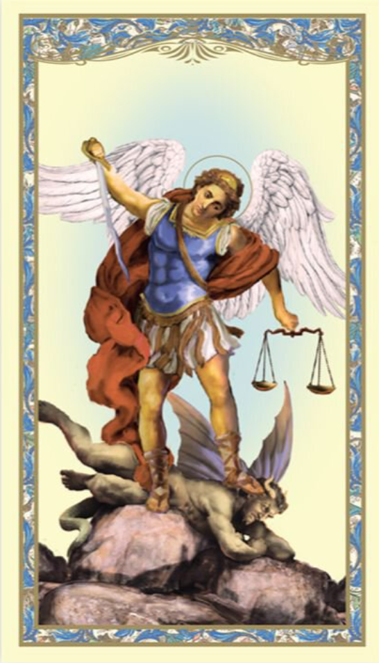 (2 copies) St. Michael the Archangel Holy Prayer Cards Catholic Christian