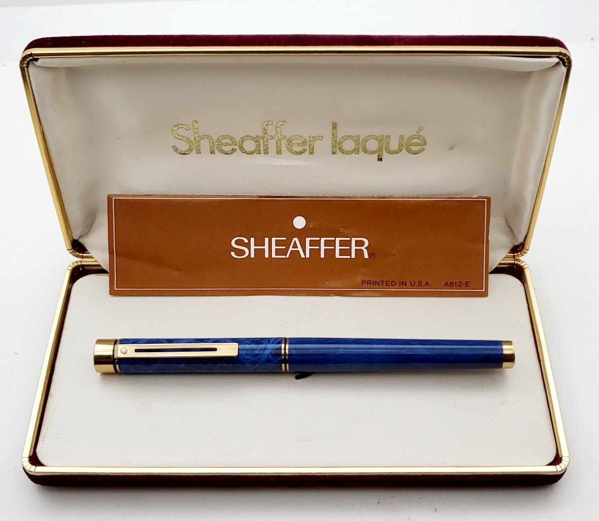 SHEAFFER TARGA 1036 BLUE RONCE -FOUNTAIN PEN-14K GOLD NIB-70's-NEW-BOX and PAPER