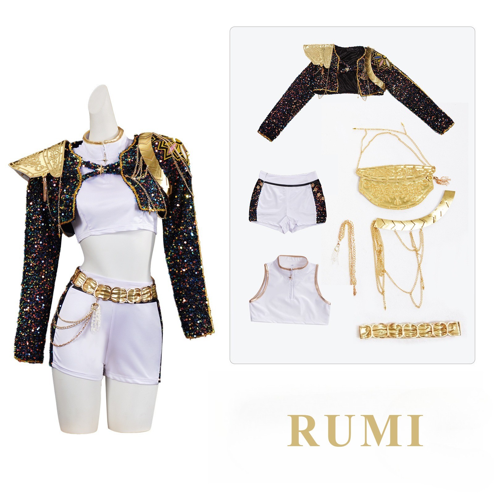 Kids Girls KPop Demon Hunters Costume Rumi Zoey Mira Cosplay Christmas Outfits