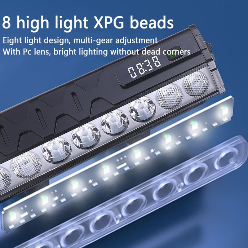 Powerful 4500LM LED Bike Light Bar 10000mAh Rechargeable Bicycle Front Headlight